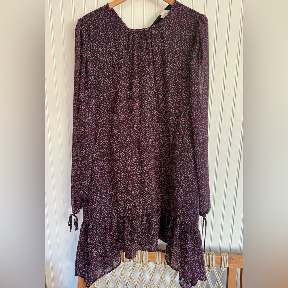 Pinch Purple Floral Long Sleeve Dress Size Large